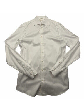 Suitsupply Tailored Fit Traveller Dress Shirt Pima Cotton White Size 39 | 15 L
